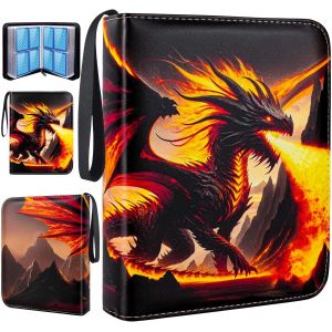 Mdy-Classeur Carte, Porte Carte À Collectionner Capacité De 50 Pages 400 Cartes, Livre Rangement Carte, Pochette Carte Jeu, Range Livre Carte, Album Carte Imperméable Avec Fermeture Éclair, Orange - Neuf