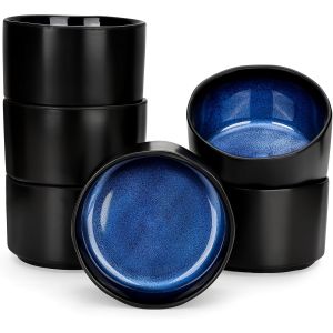 Bol En C&eacute;ramique Noir Et Bleu 500 Ml - Neuf