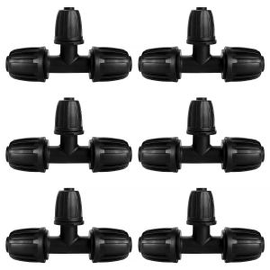 6 Pi&iquest;&iquest;ces Connecteur de Tuyau en T Barbel&iquest;&iquest;, 3-Voies Raccord de Tuyau D'Irrigation pour Tube 13/16 mm &iquest;&iquest; 8/12 mm, Connecteur D'Irrigation Goutte &iquest;&iquest; Goutte &iquest;&iquest; 3-Voies pour Jardin, Pelouse - Neuf
