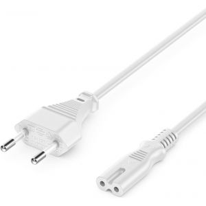 Thef-2m Câble D'alimentation Type C Fiche Européenne Vers Prise Femelle C7 Européen Câble D'alimentation Euro 8 Petit Appareil Tv Blu-Ray Récepteur Dvd Appareils Alimentations Électriques - Blanc - Neuf