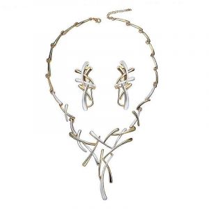 Pull De Fête Bijoux Col Décor Mariage Mariée Cou Chaîne Pour Croix Pendentif Boucles D'oreilles Bijoux Collier Ajustable Chok K3nd - Neuf
