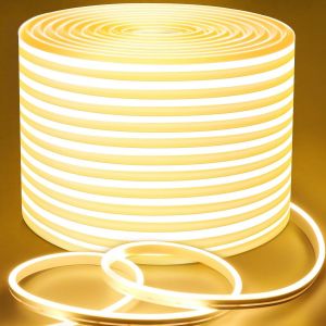 Chenquansarl-Bande Led 20 M, Bande Led Néon Blanc Chaud À Intensité Variable, Étanche 3 000 K, Lumineuse Flexible En Silicone 24 V Avec Alimentation Pour Décoration Intérieure Et Extérieure - Neuf