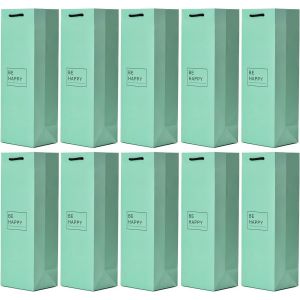 10 sacs à bouteilles sacs à cadeaux pour vin, prosecco et champagne 36 x 12 x 10 cm Noir Or - Neuf