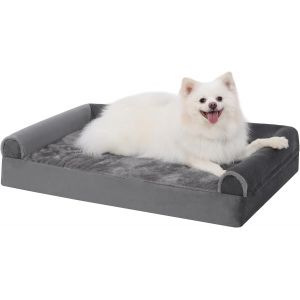 Panier Chien, Lit Pour Chien 75x47x16cm Canap&eacute;s Et Fauteuils, Orthopedique Coussin Dehoussable Et Lavable, Gris - Neuf