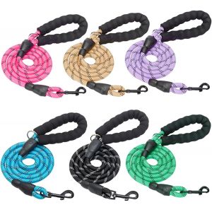 Lot De 6 Laisses Épaisses En Nylon Robuste De 1,8 M Avec Fil Réfléchissant, Poignée Rembourrée Douce, Pour Chiens De Petite, Moyenne Et Grande Taille, 1,8 Cm X 1,8 M (45,7 À 54,4 Kg) - Neuf