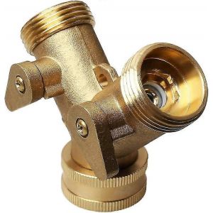 Collecteur en laiton, raccord en Y pour robinet 3/4", raccord en laiton pour tuyau de machine &agrave; laver &agrave; deux voies (1 pi&egrave;ce) - Neuf