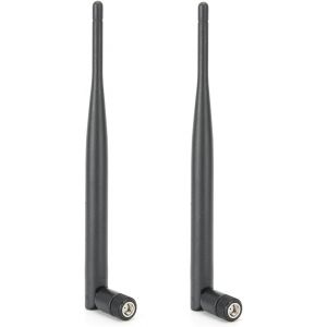 2 x Antenne WiFi 6DBI 2.4G 5G Double Bande, C&acirc;ble d'Antenne Femelle SMA pour R&eacute;seau sans Fil, Extenseur de Port&eacute;e sans Fil, Antenne de Routeur &agrave; Deux Unit&eacute;s pour Ordinateur de Bureau, Routeur - Neuf