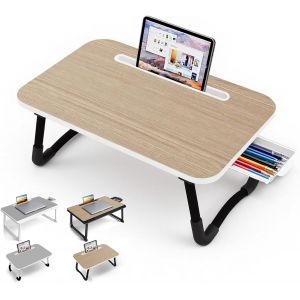 Ulteronixshop-Table de lit - Petit Bureau de Genou 48 x 30 cm pour Petit-d&eacute;jeuner au lit, &eacute;tudes, Travail de Bureau, Jeux, &eacute;criture et Lecture. Table Plateau Support d'ordinateur Portable (Small Wood - Neuf