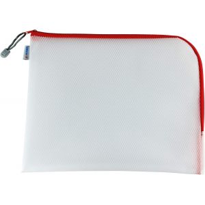 Pochette &iquest;&iquest; documents A4 avec fermeture &iquest;&iquest;clair (36 x 28 cm) grande pochette transparente &iquest;&iquest; fermeture zip pour documents, dossiers, jouets, sac de rangement, rouge - Neuf
