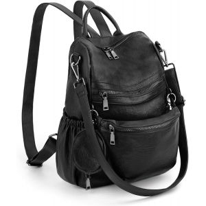 CAUC-Femme Sac port&eacute; Dos Anti-Vol Sac &agrave; Main port&eacute; &eacute;paule Glands Multi Compartiment PU Cuir lav&eacute; - Neuf