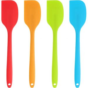 Kalanka-Joeji's Kicthen Spatule En Silicone Lot De 4 Ustensiles De P&acirc;tisserie Color&eacute;s Orange Bleu Vert Rouge Antid&eacute;rapant Anti-Rayures Silicone Spatule De Cuisine Lot De 4 - Neuf
