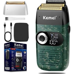Cowe-Rasoir À Barbe Pour Homme,Rasoir Électrique Rechargeable Avec Tondeuse À Barbe Sans Fil En Feuille De Titane Au Lithium Avec Étui De Voyage - Neuf