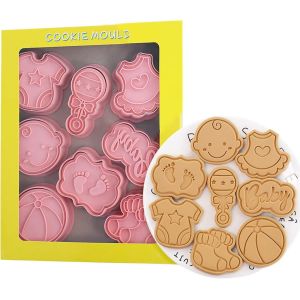 Lot De 8 Emporte-Pièces 3d En Plastique Pour Fête Prénatale Pour Enfants, Motif Dessin Animé Pour Pâtisserie, Décoration De Gâteau - Neuf