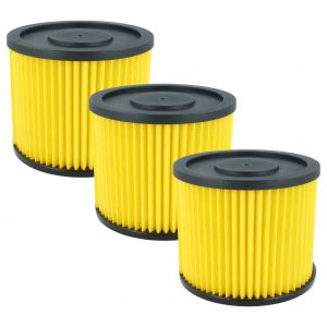 vhbw 3x filtre pliss&eacute; compatible avec Einhell TE-VC 2340 SA, TE-VC 36/30, TE-VC 2340 SAC, TE-VC 2230 SAC, TE-VC 1930 SA aspirateur - jaune - Neuf
