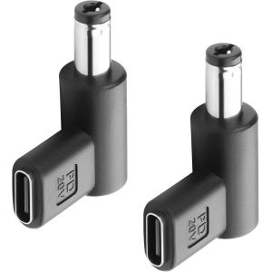 KALANKA-2pcs 20V DC Adaptateur de connecteur d'alimentation 90 degrés Angle Femelle USB C vers mâle DC 5.5mm X 2.1mm convertisseur 20V USB Type - C entrée vers Adaptateur de Sortie dc5521 (20V) - Neuf