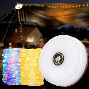 Kal-10m Guirlande Lumineuse D'extérieur De Camping, Rgb Étanche Guirlande Lumineuse Avec 8 Modes D'éclairage, Portable Lampe De Camping Rechargeables Usb Pour Fête Jardin Maison Noël Terrasse - Neuf