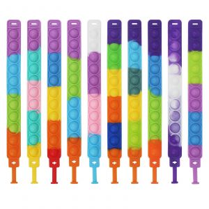 10pcs Pop Bracelet It Fidget Toys Pack, Fidget Bracelet Cadeaux De F&ecirc;te, Bracelet De D&eacute;compression Avec Autiste Et Tdah, Bracelet Fidget Comme Cadeaux De Retour Fo 4 - Neuf