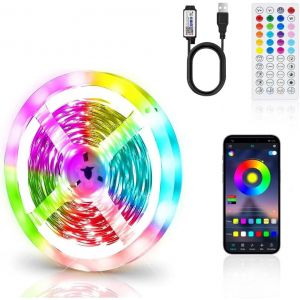 Eryi-Ruban Led 1m, Rétroéclairage Led Avec Synchronisation De Musique, Lumière Tv Led, Bande Lumineuse Rvb À Changement De Couleur Pour Home Cinéma, Pour Tv, Pc, La Fête Et La Décoration De Maison - Neuf