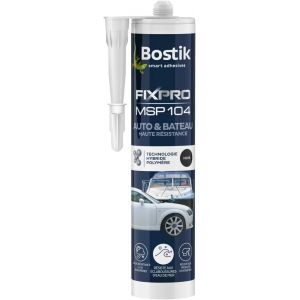 ASFASFq-FIXPRO ¿ Mastic Auto et Bateau MSP 104 ¿ Colle et Joint ¿ Tous matériaux ¿ Résiste aux Intempéries et à l'Eau de Mer ¿ Mastic Hybride Polymère ¿ Couleur : Noir ¿ 1 Cartouche 290 ml - Neuf