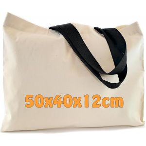 Subzonal-Grand Sac En Coton 50 X 40 X 12 Cm &iquest; Sac De Transport Spacieux Pour Le Shopping, Les Voyages Et La Vie Quotidienne &iquest; Sac En Tissu Robuste En Coton &iquest; Certifi&eacute; &Ouml;ko-Tex 100 - Neuf