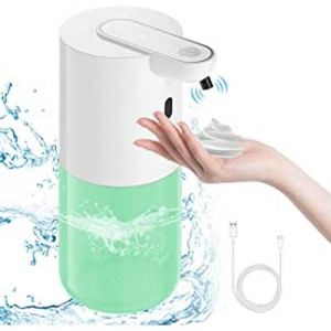 Distributeur de savon automatique, rechargeable par USB, 400 ml, distributeur de savon mousse &agrave; 4 niveaux, distributeur mural/sur pied pour cuisine et salle de bain - Neuf