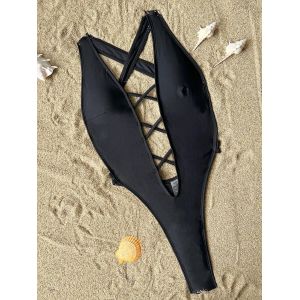 Maillot De Bain Une Pièce Monokini À Décolleté En V Profond Et Dos Nu Croisé Pour Femme - Neuf