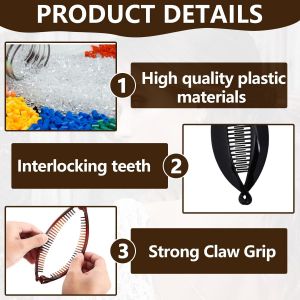 4 Pi&egrave;ces Banana Clip-Pince Banane Cheveux Femme-Pince &Agrave; Cheveux Pour Cheveux &Eacute;pais-Pour Queue De Cheval - Style Vintage Accessoire Cheveux Pince Banane Pour Femmes Et Filles - Neuf