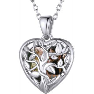 Bijoux Cadeau Noël Collier Femme Argent 925 Prénom Personnalisé Pendentif Porte Photo Coeur Gravure Chaine Fille Argent 925 Plaque Medaillon Argenté Valentin Fête Mères Pères Grâce - Neuf
