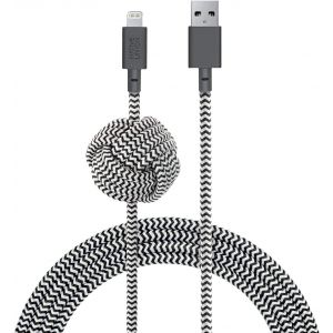 C&acirc;ble Night C&acirc;ble De 3 M&egrave;tres Ultra Solide Renforc&eacute; De [Certifi&eacute; Mfi] C&acirc;ble Lightning &Agrave; Usb Avec Noeud Lest&eacute; Compatible Avec Iphone 14, Iphone 13 Et Versions Ant&eacute;rieures (Zebra)[CAB9160693] - Neuf