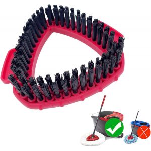 Mdy-Tête De Brosse À Récurer, 1 Brosses À Récurer Rotatives, Tête De Brosse De Remplacement Pour 1 Réservoir, Tête De Brosse Rigide Triangulaire, Compatible Avec Vileda Turbo - Neuf