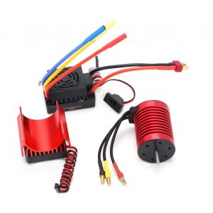 Moteur sans balais étanche F540 4370KV, 4 pôles, 60A ESC, ensemble avec dissipateur de chaleur Combo pour voiture 1/10 RC - Neuf