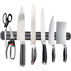 Mevronisshop-Support Magn&eacute;tique Pour Couteaux De 38,1 Cm - Multifonction - Robuste Et Puissant - Pour Cuisine, Buanderie, Garage, Atelier, Abri De Jardin (Noir) - Neuf