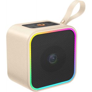 ChenQuanSarl-Enceinte Portable Bluetooth 5.3 En Cuir Sans Fil Avec Lumières, Son Stéréo Hifi, Petit Haut-Parleur Avec Micro Intégré 10 Heures D'Autonomie, Étanche À La Poussière, Pour La Maison, Le J - Neuf