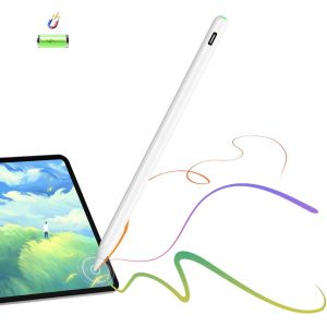 KALANKA-Stylet pour iPad (2018-2024) Apple Pencil avec rejet de la Paume et sensibilit&eacute; &agrave; l&iquest;Inclinaison Stylet Pencil pour iPad 10/9/8/7/6e g&eacute;n&eacute;ration, iPad Mini 6/5e g&eacute;n&eacute;ration, iPad Air 6/5/4/3e EF - Neuf