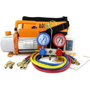 Ulteronixshop-Pompe a Vide Climatisation, Kit Recharge Climatisation et Pompe &agrave; Vide Frigoriste, pour Syst&egrave;me de R&eacute;fr&eacute;g&eacute;ration et Climatisation R410A R134a R407C - Neuf