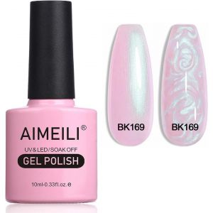 Vernis À Ongles Brillant Perle Gel, Nacré Avec Fil Shell Glitter Gel Vernis Semi Permanent Soak Off Uv Led Gel Nail Polish - (169) 10ml - Neuf