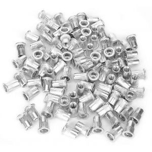 100PCS Écrous à sertir filetés en métal Accessoires d'outil de réparation pour tuyau en tôle (0,5 mm-6 mm) - Neuf
