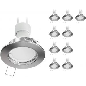 Ledscom.De 6 Cadres D'encastrement Au Plafond Fere Cadre D'encastrement Noir Mat (Led/Halogène/Gu10/Mr16/Par16/50mm) Incl. Douille Gu10 - Neuf