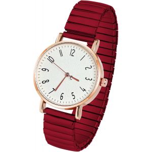 Kalanka-Montre Femme Bracelet Extensible, Montre Femme &Agrave; Bracelet &Eacute;lastique Montres &Agrave; Quartz Facile &Agrave; Lire Grands Chiffres Arabes Bracelets En M&eacute;tal-Cadeau Anniversaire Ou F&ecirc;te Des M&egrave;res - Neuf