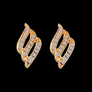 Boucles D'oreilles Pour Femmes En Alliage De Strass, Style Retro Occidental A La Mode (Dore) - Neuf