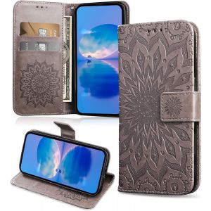 Kal-Coque Pour Honor Magic7 Lite 5g, Protection Etui En Pu Cuir Portefeuille, Antichoc Housse À Rabat Compatible Avec Honor Magic7 Lite 5g, Gris - Neuf