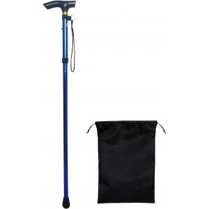 Meimie-Bâton De Marche Pliant Pour L'extérieur Bâton De Marche Pliant À Cinq Sections Bâton De Randonnée Bâton De Marche En Alliage D'aluminium,Canne Pliante,Canne De Marche Légère (Bleu) - Neuf