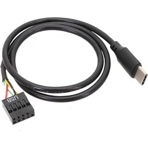 KAL-1 Pi&egrave;ces C&acirc;ble USB 9 Broches vers USB Type C pour Carte M&egrave;re D'Ordinateur vers &Eacute;cran Secondaire USBC &Eacute;cran LCD PC Adaptateur de C&acirc;ble USB 9 Broches Installation Facile - Neuf