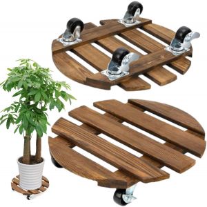 NouvelHorizonstore-Porte Plante a roulettes, Lot de 2 Support Plante Roulette 40x40cm, Supports de Pots de Fleurs &agrave; roulettes, Plateau a Roulette Capacit&eacute; de 100KG, Plateau Roulant pour Ext&eacute;rieur &agrave; I - Neuf