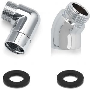 1 adaptateur de douchette &agrave; 90 &deg; 135 &deg; 1/2"" - Coude pour douchette &agrave; main, pommeau de douche avec rondelles, raccord de bras de douche mobile - Neuf