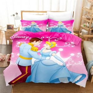 Parure De Lit Pour Enfant Ariel, Blanche-Neige Et Princesse, Housse De Couette Pour Lit Double, Jolie Housse De Couette Imprimee De Dessins Animes. - Neuf