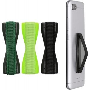 KAL-3X Support Doigt Smartphone - Accessoire Doigt Pour T&eacute;l&eacute;phone Portable - Sangle Poign&eacute;e Dos Smartphone - Noir-Vert-Vert Fonc&eacute; - Neuf