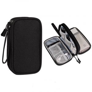 Organiseur de voyage universel pour câbles électroniques, étuis pour câbles, chargeurs, téléphones, USB et cartes Scard (gris) - Neuf