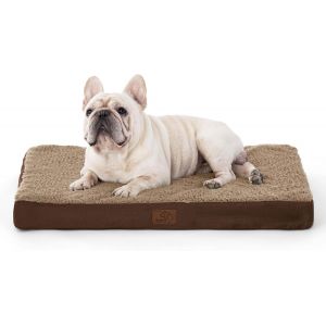 Coussin Chien Dehoussable Orthopédique, Lit Pour Chien En Mousse Avec Revêtement De Peluche, Matelas Pour Chien Lavable, Gris, 112x81x7.6cm - Neuf