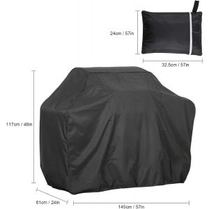 Bache Barbecue Exterieur, Housse Barbecue Campingaz Imperméable avec Cordon et Boucle pour Barbecue à Gaz, Grande Housses pour Barbecue, pour Éviter de Neige, Pluie et Saleté 145*61*117 cm - Neuf